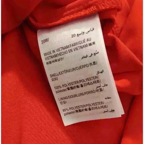 Alfani (20W) Red Midnight Palm 2-Layer Sleeveless Ladies Stretch Dress - Picture 11 of 12